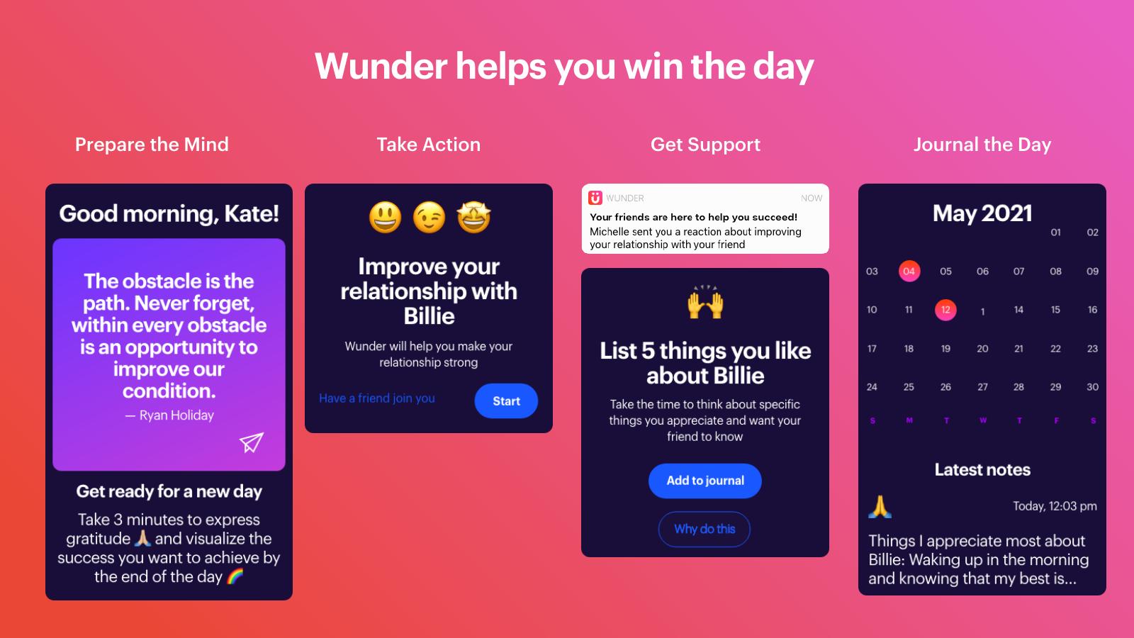 Wunder product experience